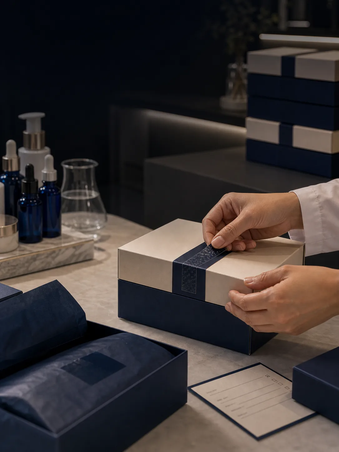 Clarte MD sealed skincare parcel prepared for dispatch